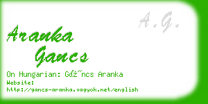 aranka gancs business card